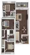 Montana Agave Apartments 3 bedroom 2.5 bath floorplan layout 3 bedroom 2.5 bath floorplan layout